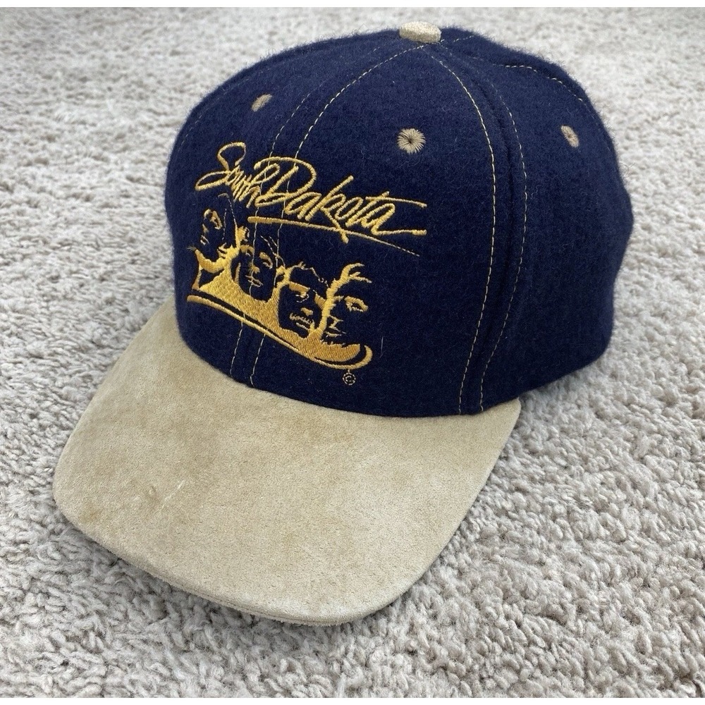 Mt. Rushmore Embroidered Hat South Dakota Blue Wool SnapBack Hat OSFM Suede Brim